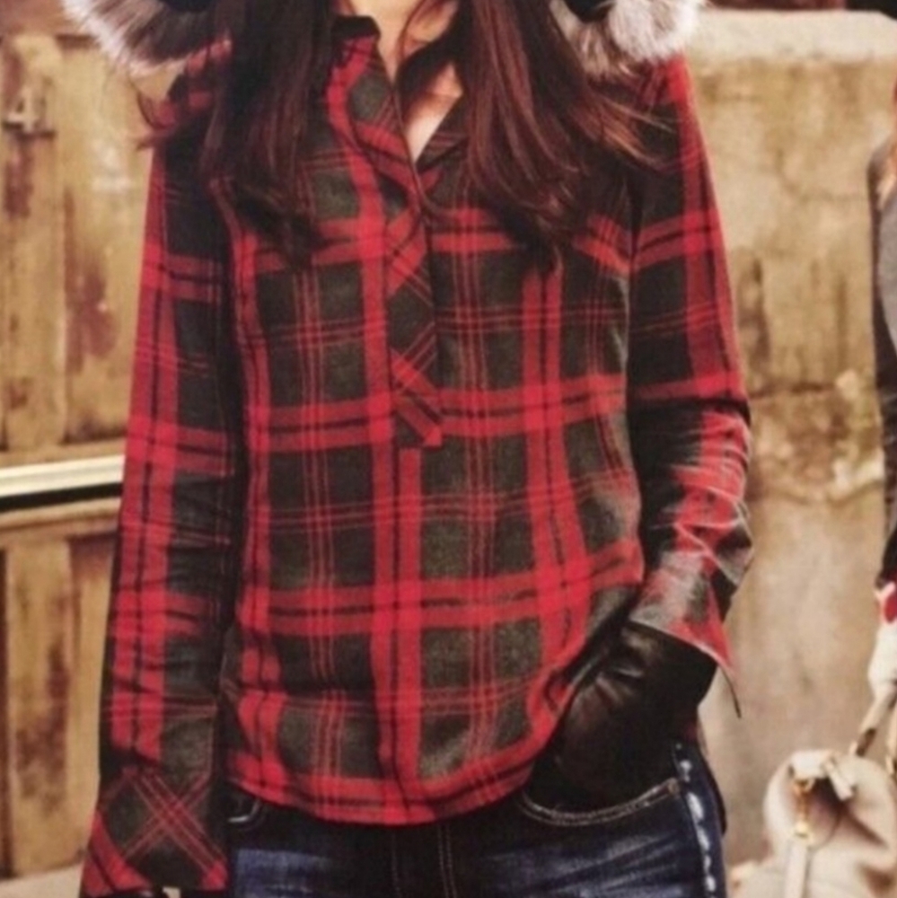 Cabi plaid long sleeve sz med